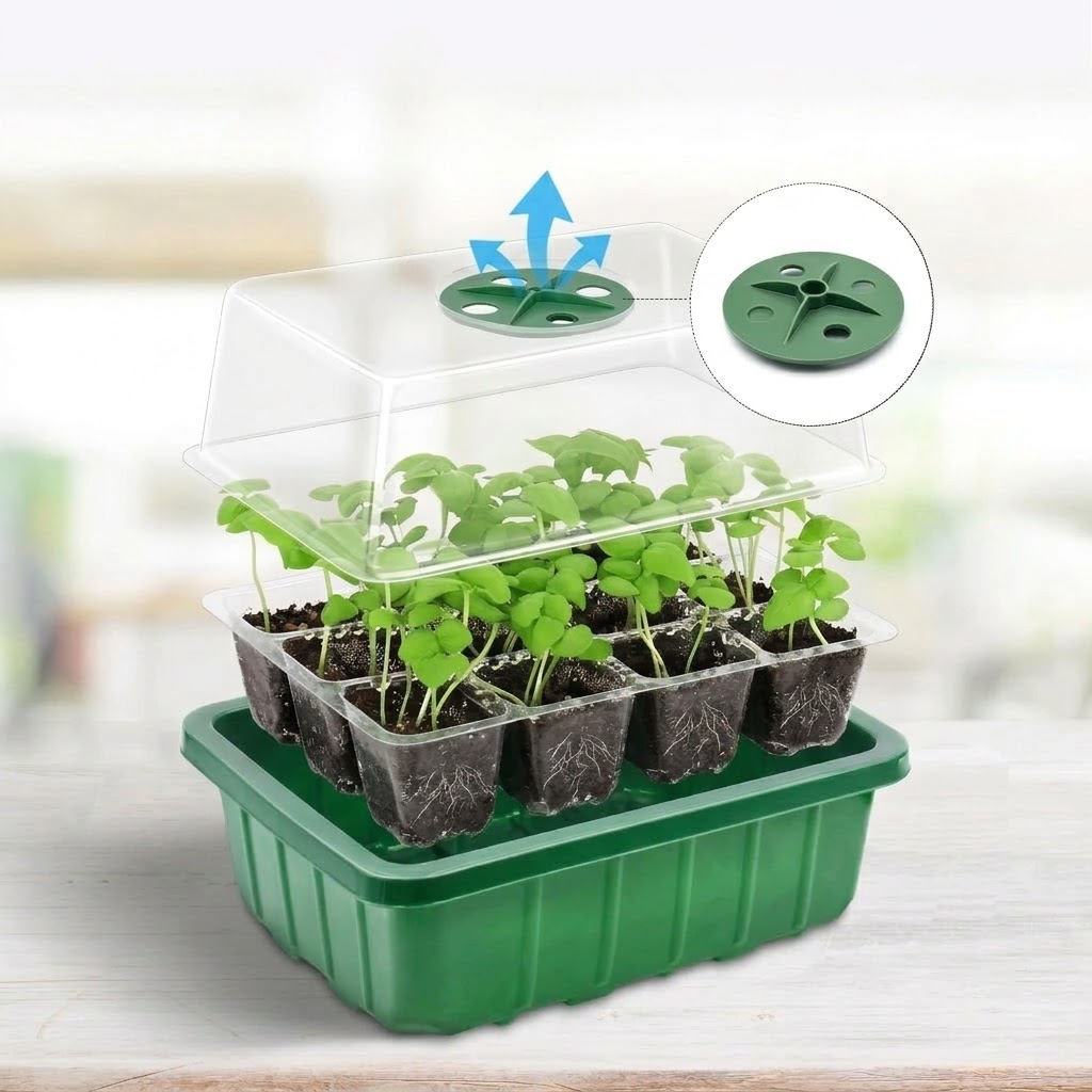 Humidity Dome Kit - Adjustable Humidity Domes Clear Cell Tray